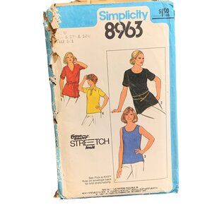 Vintage Simplicity 8963 Sewing Pattern for Stretch Knit Top Size 10-12